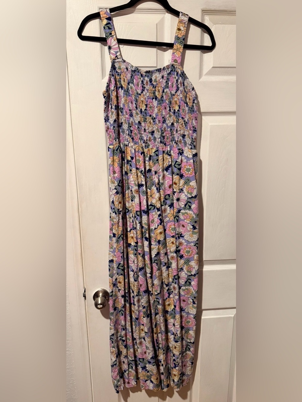 Floral Smocked Maxi Pants - Pink, Lavender & Yellow